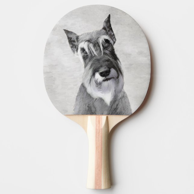 Raquette De Ping Pong Schnauzer (Giant) Peinture - Chien Art (Devant)