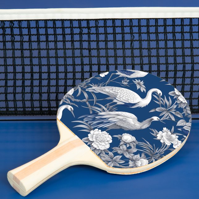 Raquette De Ping Pong Série Chinoserie bleu et blanc Design 7 (Insitu)