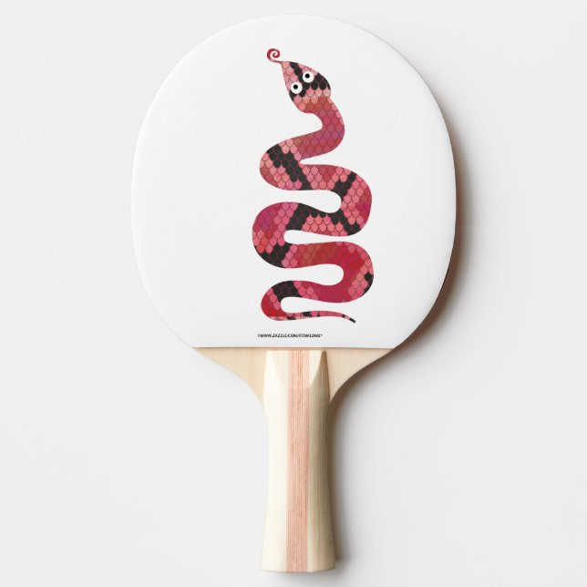 Raquette De Ping Pong Serpent noir et rouge Silhouette (Devant)