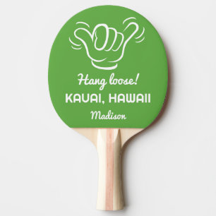 Raquette De Ping Pong Shaka de nom, emplacement et couleur personnalisés