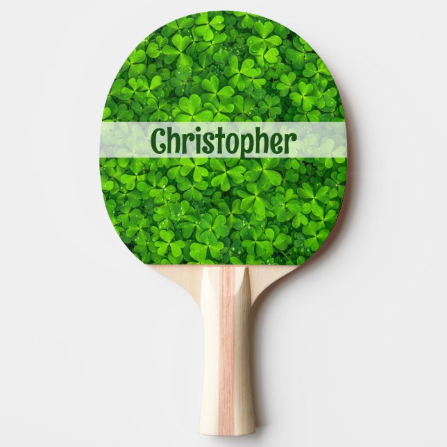 Raquette De Ping Pong Shamrock Clovers Ajouter un nom (Devant)