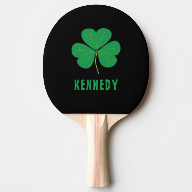 Raquette De Ping Pong Shamrock Green Clover Irlande Celtic Irish Nom (Devant)