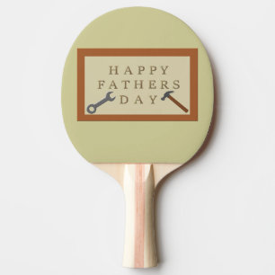 RAQUETTE DE PING PONG SIGNE FÊTE DES PÈRES EN BOIS