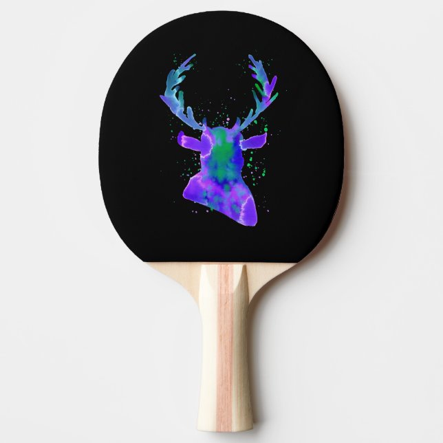 Raquette De Ping Pong Silhouette de cerf pourpre (Devant)