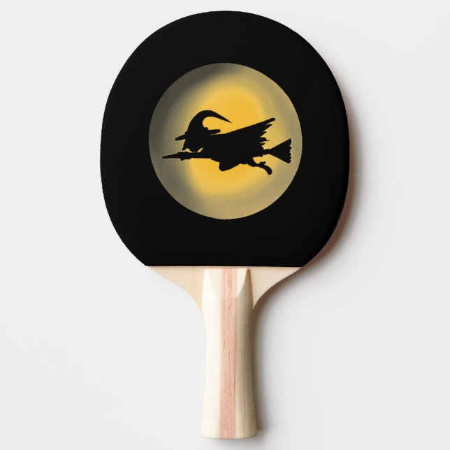 Raquette De Ping Pong Silhouette de sorcière volante (Devant)