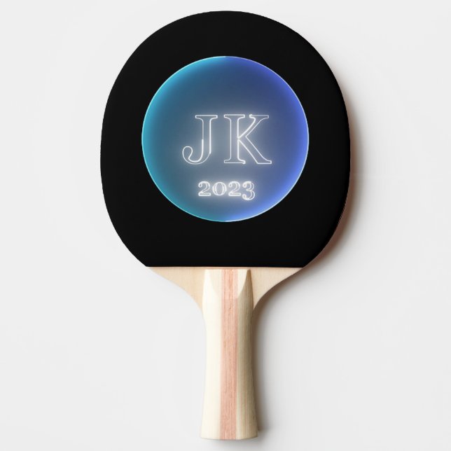 Raquette De Ping Pong Simple Bleu Rétro Ping Paddle JK 2023 (Devant)