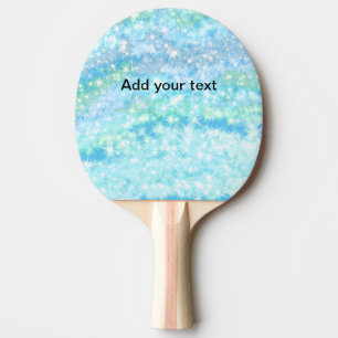 Raquette De Ping Pong Simple ciel bleu brillant étoiles ajouter votre te