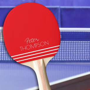 Raquette De Ping Pong Simple et élégant Monogramme Rouge