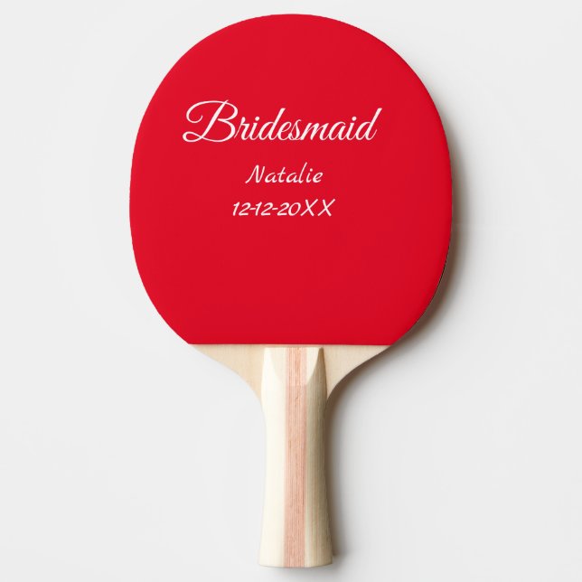 Raquette De Ping Pong Simple minimum rose bridesmaid ajouter le nom de l (Devant)