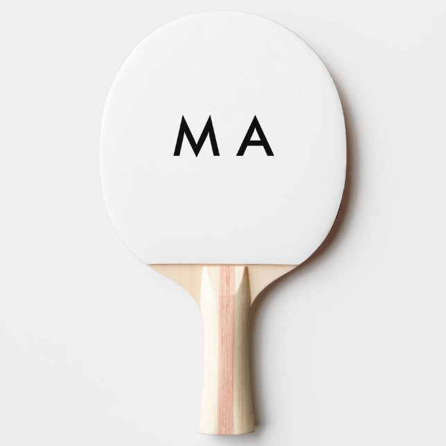 Raquette De Ping Pong Simple monogramme ajouter votre nom lettre man min (Devant)