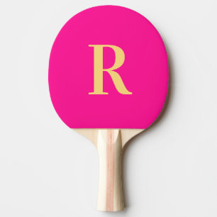 Raquette De Ping Pong Simple Monogramme Hot rose