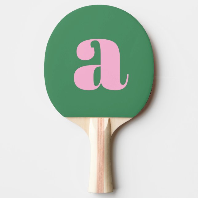 Raquette De Ping Pong Simple Summer Pink Green Retro Monogram Initial (Devant)