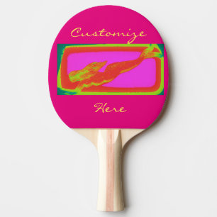 Raquette De Ping Pong Sirène en mosaïque de natation rouge