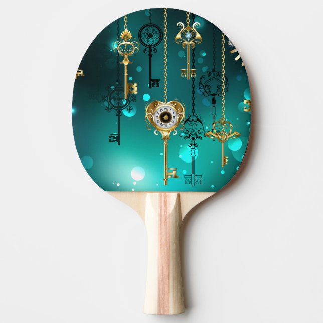 Raquette De Ping Pong Skeleton Keys on Green Background (Devant)