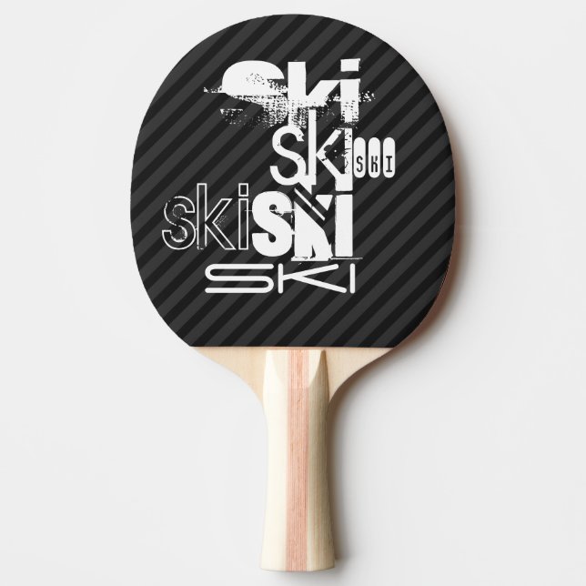 Raquette De Ping Pong Ski ; Gris Noir & Sombre (Devant)