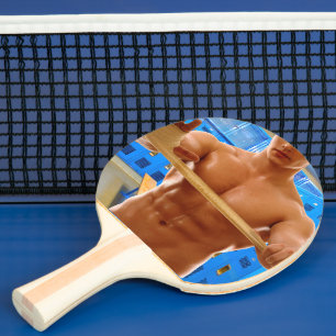 Raquette De Ping Pong SlipperyJoe's musculaire cheminée poitrine 6 pack