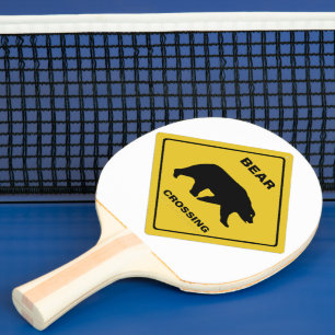 Raquette De Ping Pong SlipperySignal de passage de l'ours de Joe silhoue