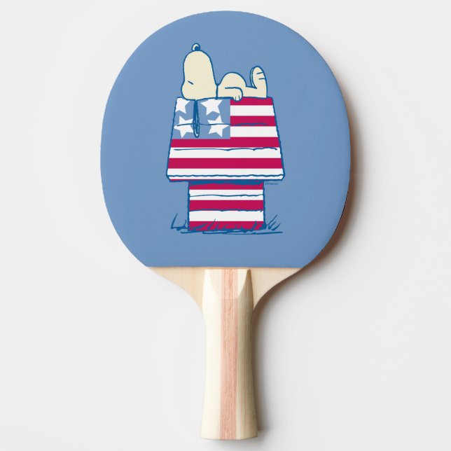 Raquette De Ping Pong Snoopy sur 4 juillet Dog House (Devant)
