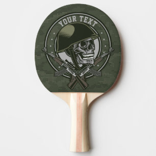 Raquette De Ping Pong Soldat de Camo militaire personnalisé : crâne et