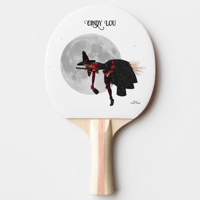 Raquette De Ping Pong Sorcière Tipsy Sur La Pagaie De Ping Ping Volant (Devant)