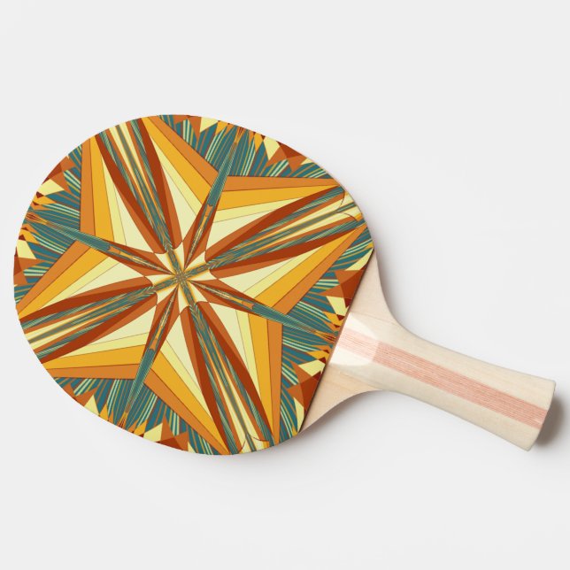 Raquette De Ping Pong Southwestern Golden Sun Rays Design indien (Côté)