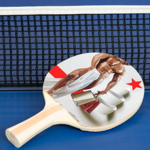 Raquette De Ping Pong Spirale en papier blanc pour achats de Noël de Sli