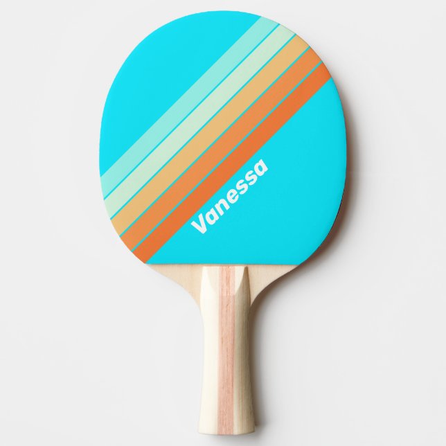 Raquette De Ping Pong Splash Tropique rayé avec le nom (Devant)