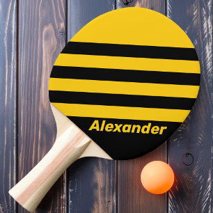 Raquette De Ping Pong Sport Safety Bee Nostalgiques Rayures avec Nom