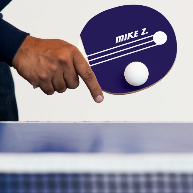 Raquette De Ping Pong Sportif Stripes Name Navy-Blue (Insitu)