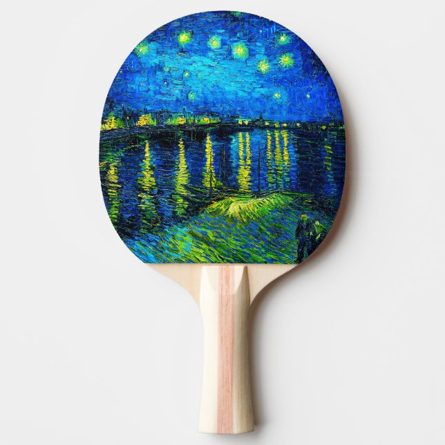 Raquette De Ping Pong Starry Night Over the Rhone par Vincent Van Gogh (Devant)
