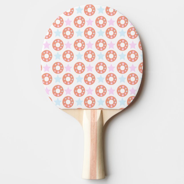 Raquette De Ping Pong Stars Pastel Donuts avec étoile (Devant)