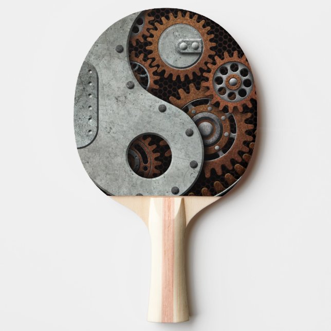 Raquette De Ping Pong Steampunk Yin Yang (Devant)