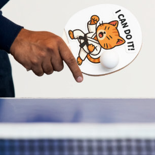 Raquette De Ping Pong Sticker Karate Cat