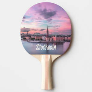 Raquette De Ping Pong Stockholm Capital of Sweden Night Skyline
