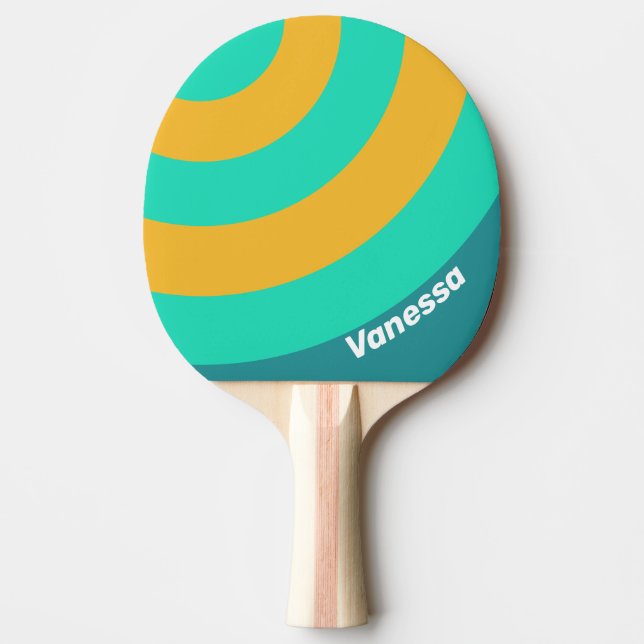Raquette De Ping Pong Sunlit Seas Circle Stripe with Name (Devant)