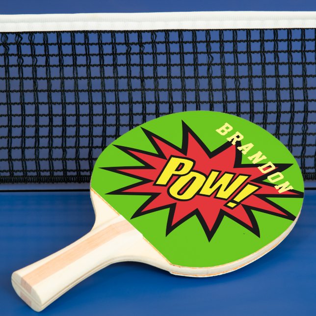 Raquette De Ping Pong Super Hero Pow couleur personnalisée (Insitu)