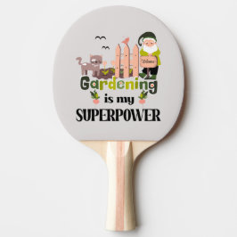 Raquette De Ping Pong Superpuissance du jardin, jardinier mignon