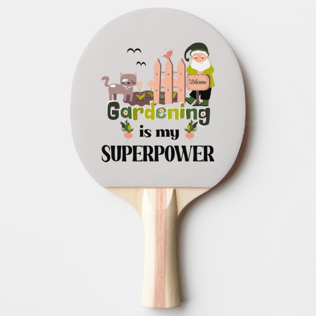 Raquette De Ping Pong Superpuissance du jardin, jardinier mignon (Devant)