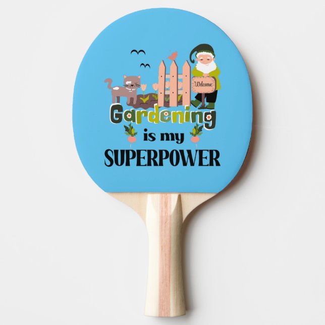 Raquette De Ping Pong Superpuissance du jardin, jardinier mignon (Devant)