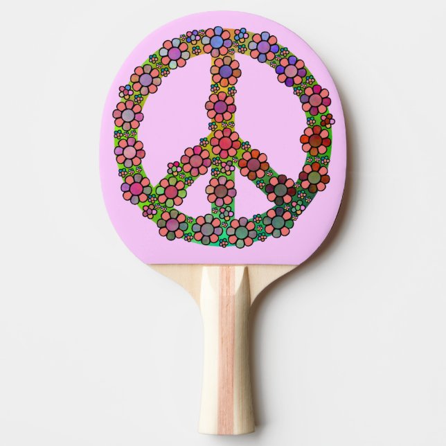 Raquette De Ping Pong SYMBOLE DE LA PAIX Fleurs Jolies (Devant)