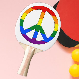 Raquette De Ping Pong SYMBOLE SYMBOLE Gay Rainbow Flag Peace