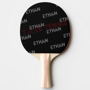 Raquette De Ping Pong Table de ping-pong noire cool avec motif de nom