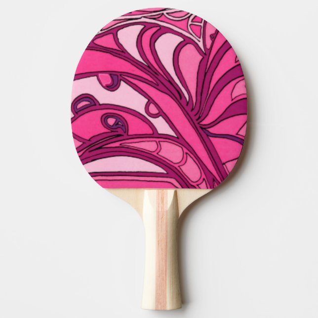Raquette De Ping Pong Tableau Abstrait à panneau rose (Devant)