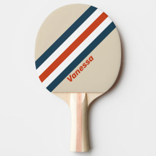 Raquette De Ping Pong Tableau de bord vintage rayé avec nom