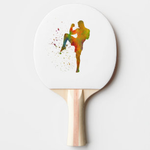 Raquette De Ping Pong Taekwondo-karate à l'aquarelle