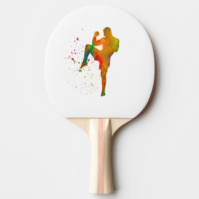 Raquette De Ping Pong Taekwondo-karate en acuarela (Devant)