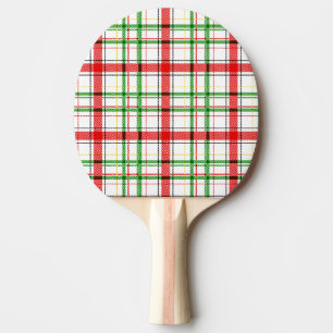 Raquette De Ping Pong Tartan plat de Noël - Blanc