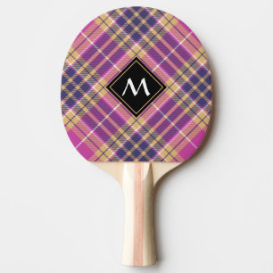 Raquette De Ping Pong Tartan rose, or et bleu