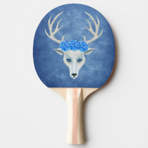 Raquette De Ping Pong Tête de cerf blanc Mystérieux Antlers de visage Ro