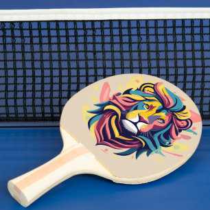 Raquette De Ping Pong Tête de lion Abstraite